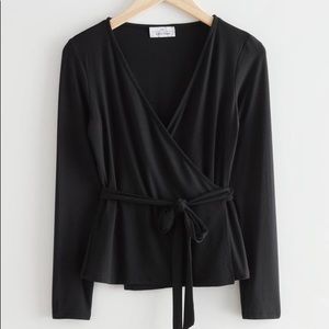 & Other Stories Modal Wrap Top NWT Size Small Black